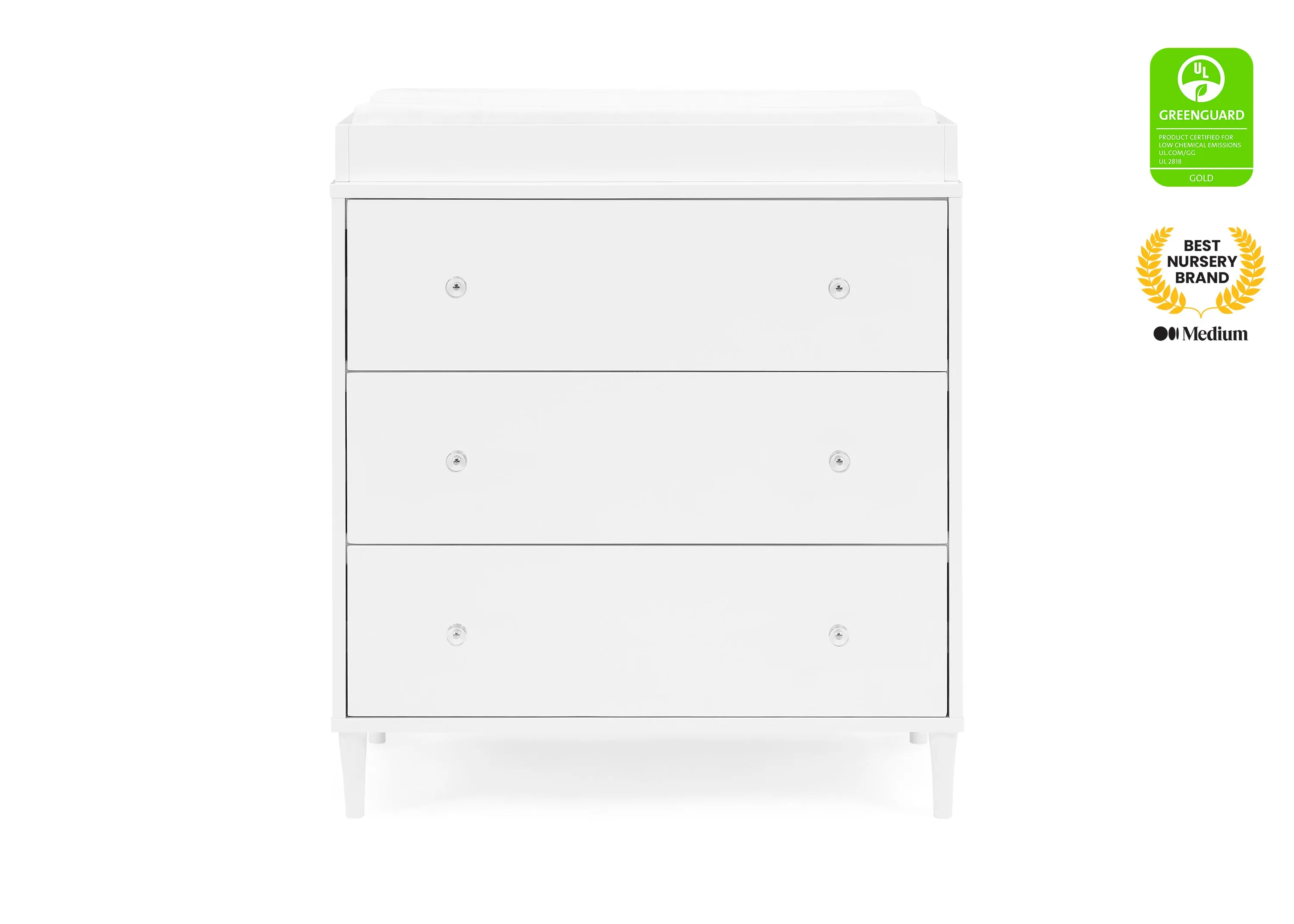 Bowie 3 Drawer Dresser with Changing Top and Interlocking Drawers