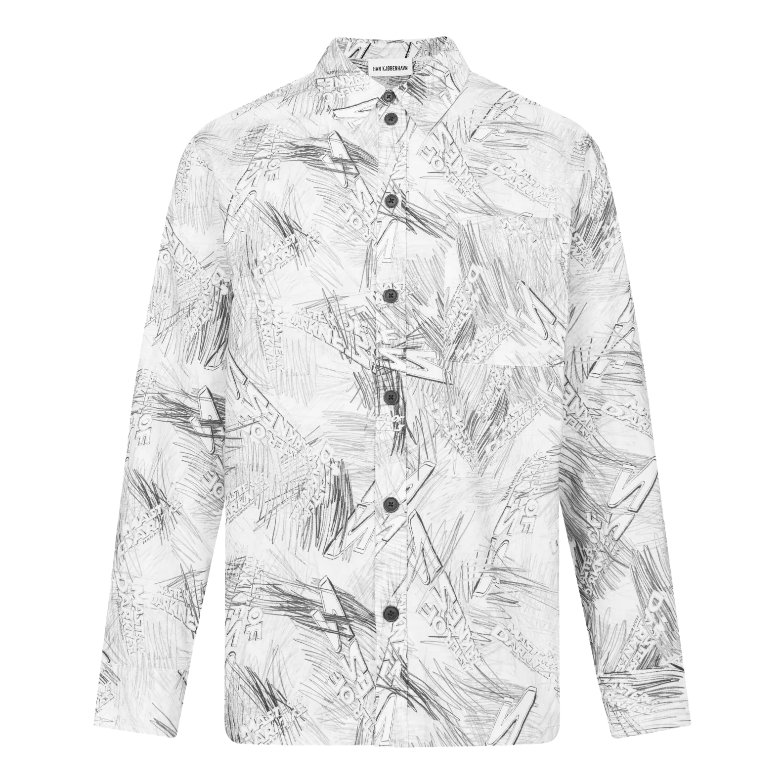 Boxy Shirt Long Sleeve Black White