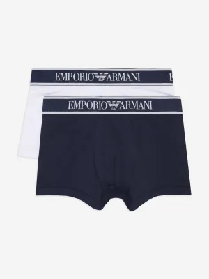 Boys 2 Pack Boxer Shorts Set in Navy
