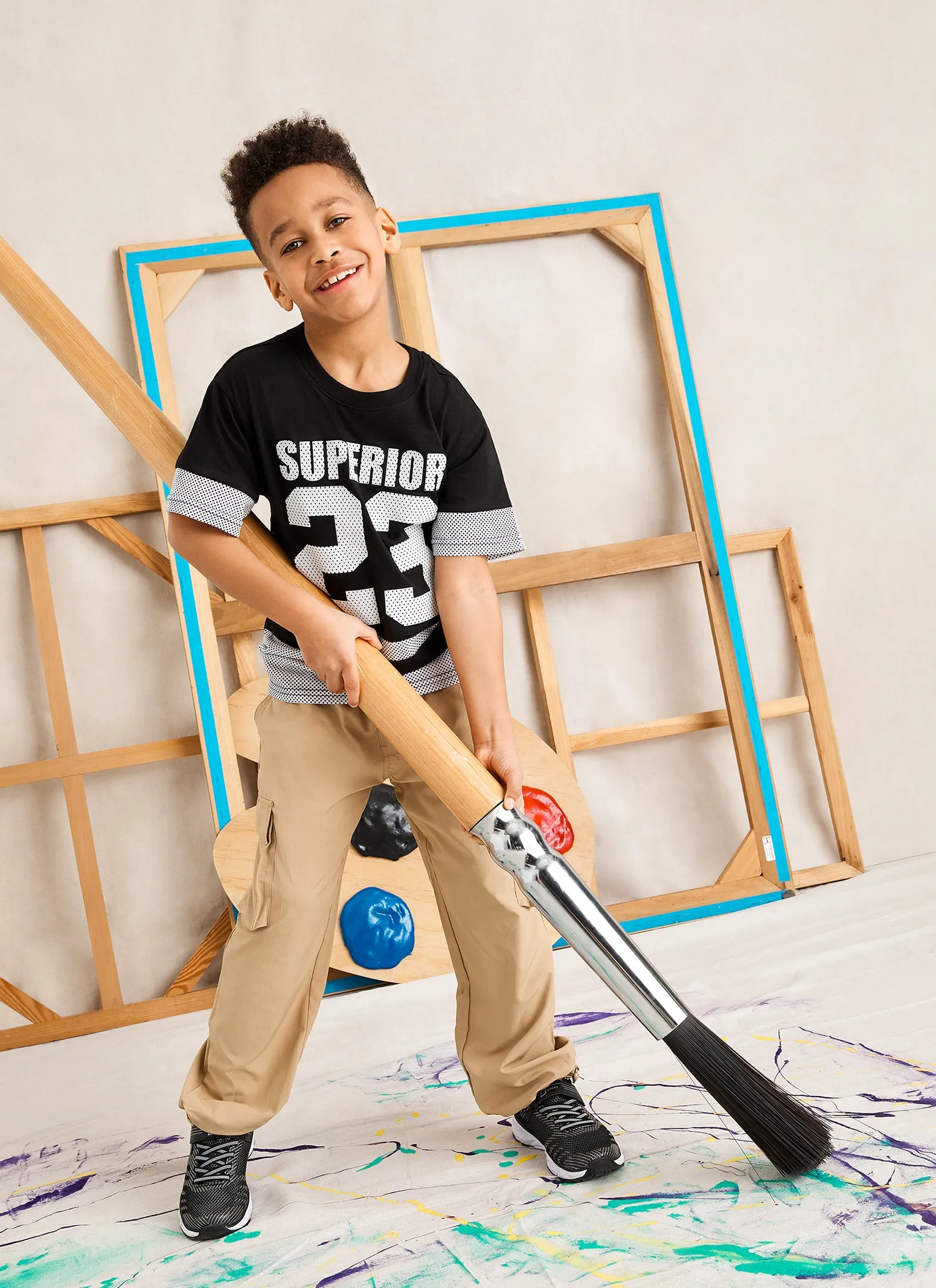 Boys Cargo Pocket Drawstring Hem Joggers