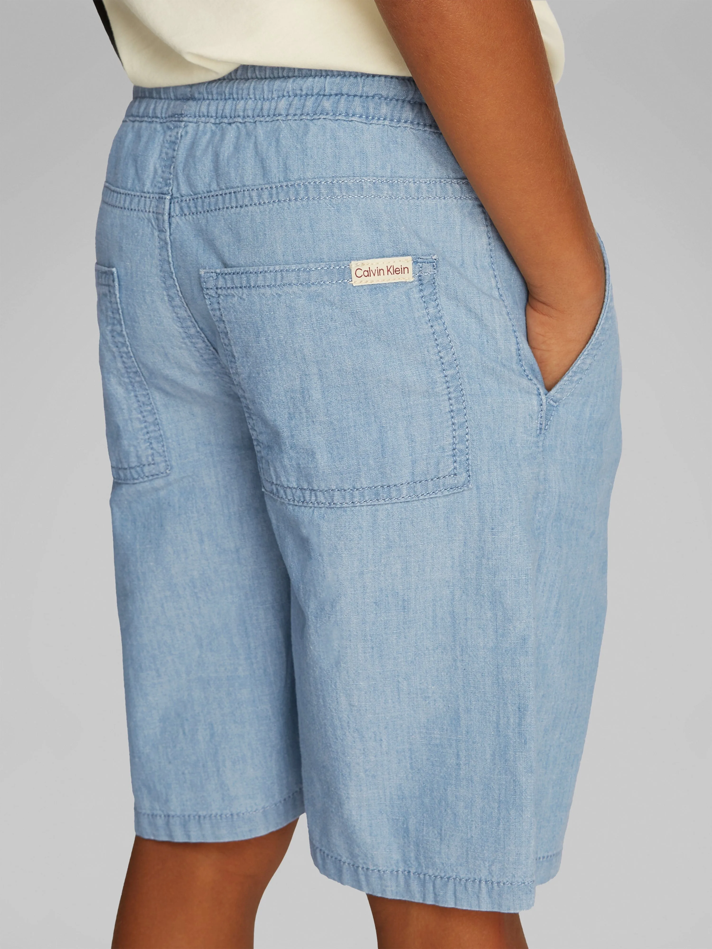 Boys Chambray Shorts in Blue