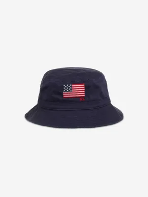 Boys Chino Flag Bucket Hat in Navy