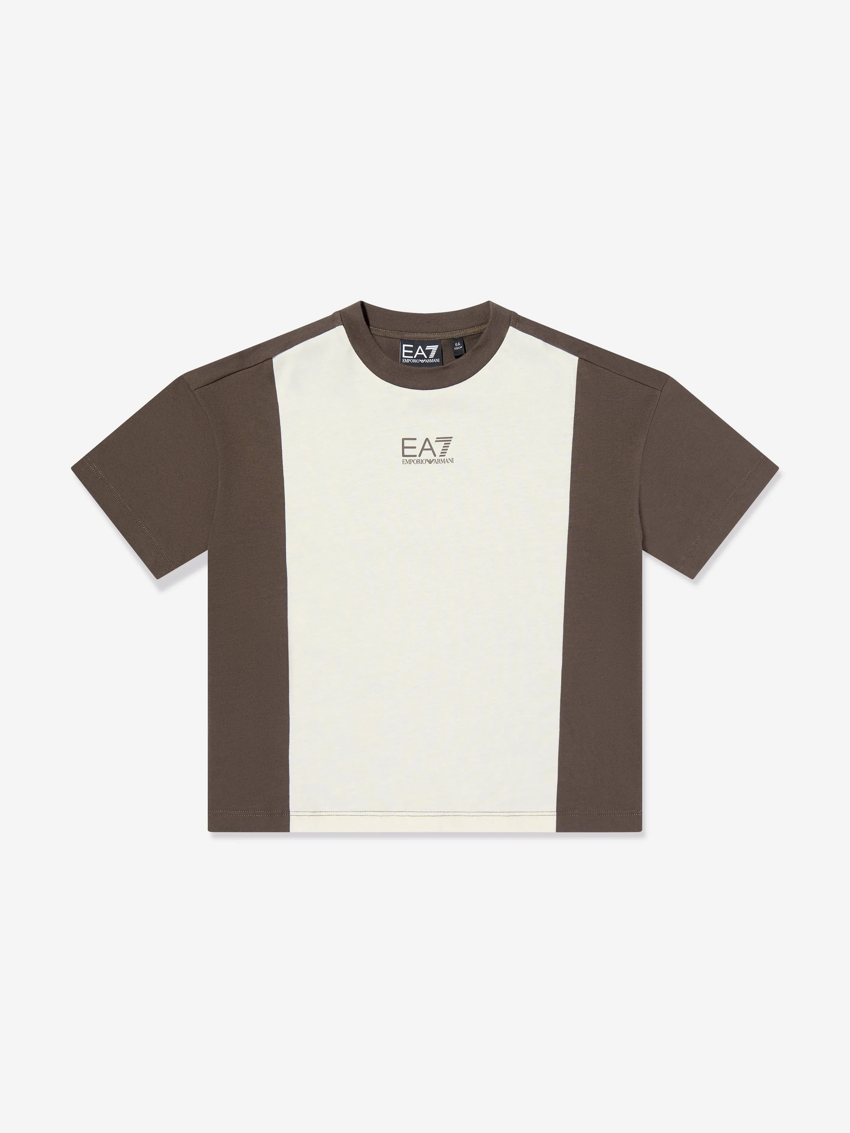Boys Colourblock Logo T-Shirt in Ivory