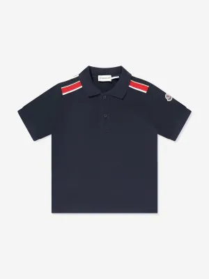 Boys Cotton Piqué  Polo Shirt in Navy