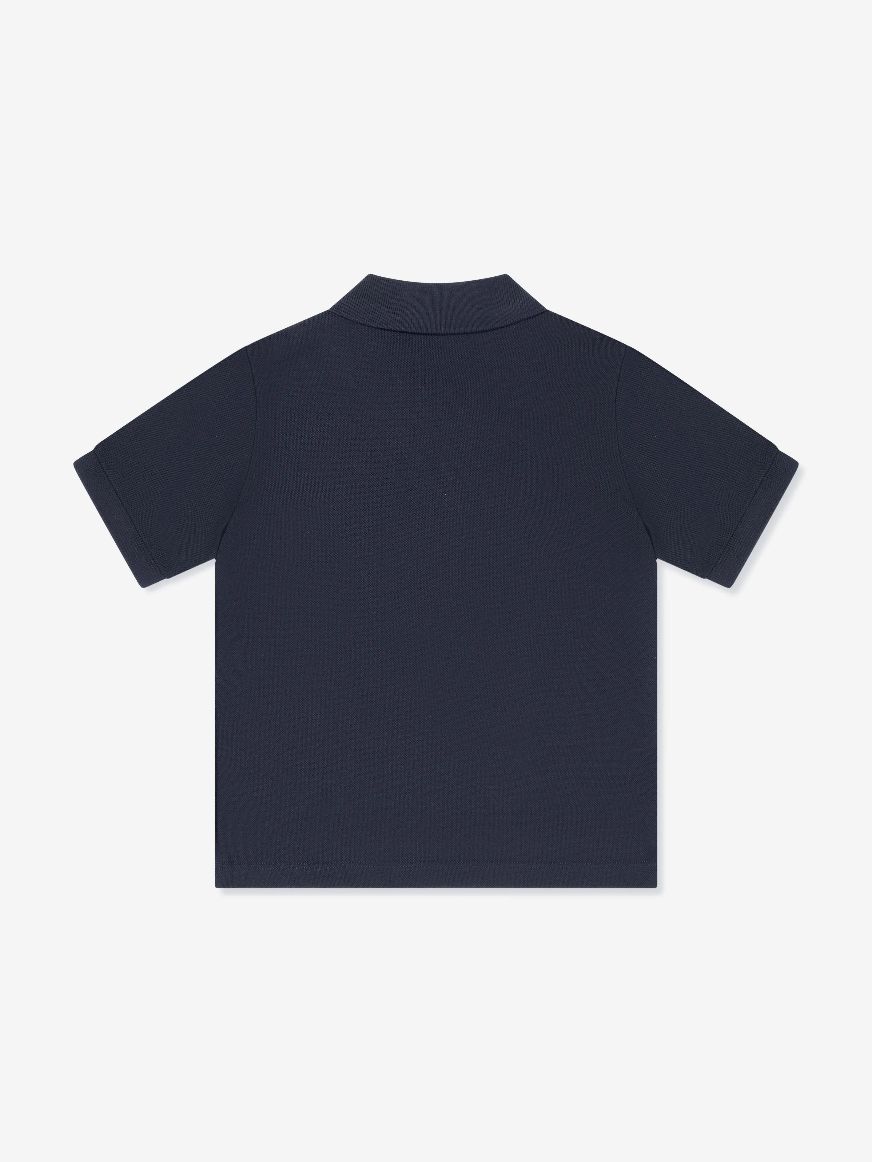 Boys Cotton Piqué  Polo Shirt in Navy