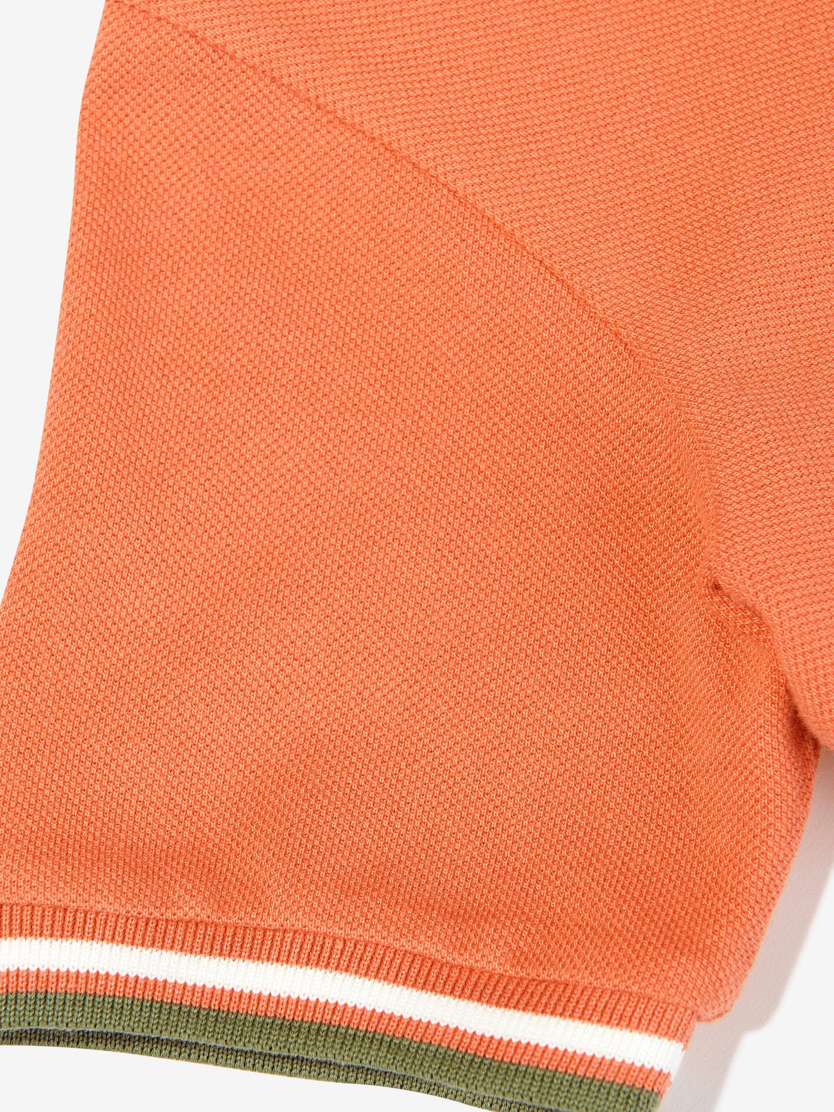 Boys Logo Polo Shirt in Orange