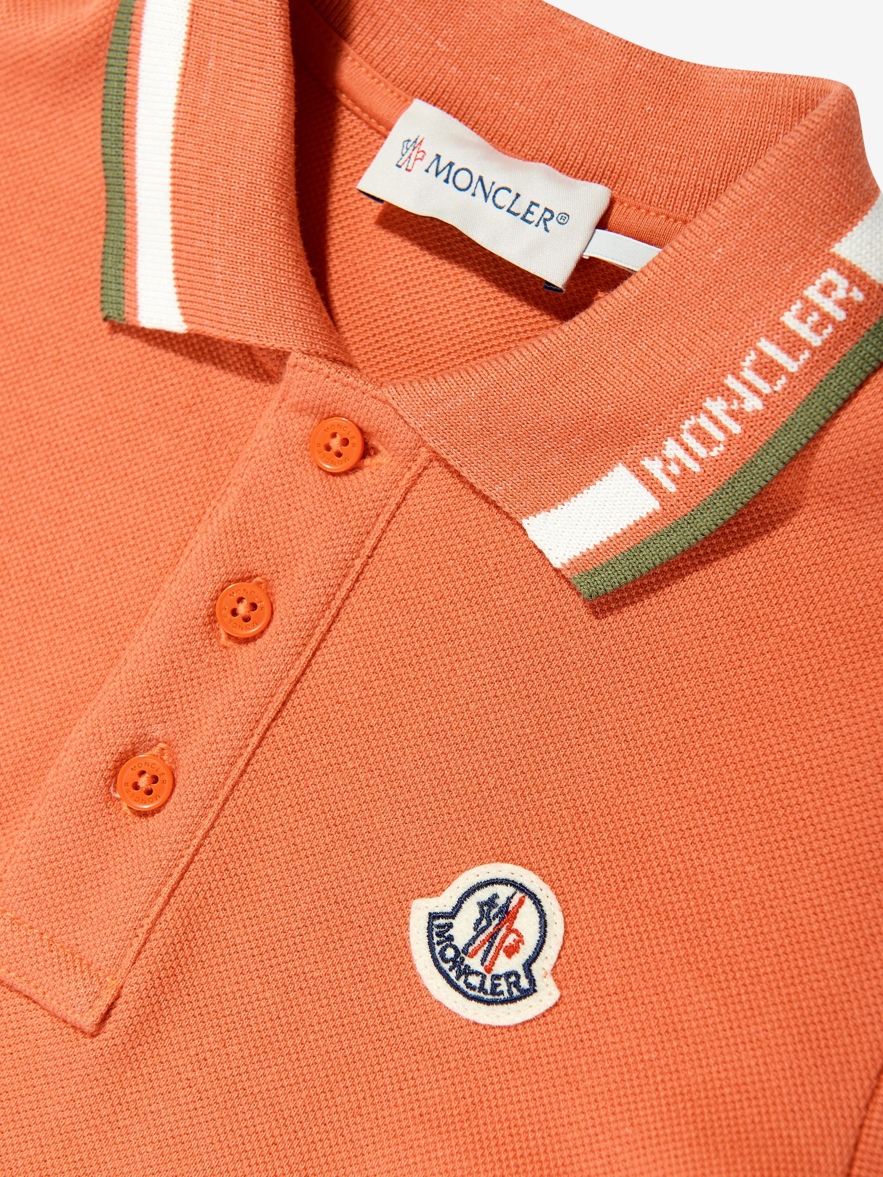 Boys Logo Polo Shirt in Orange