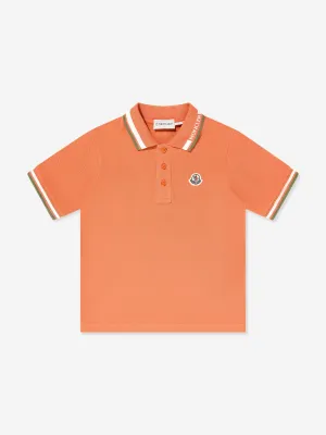 Boys Logo Polo Shirt in Orange