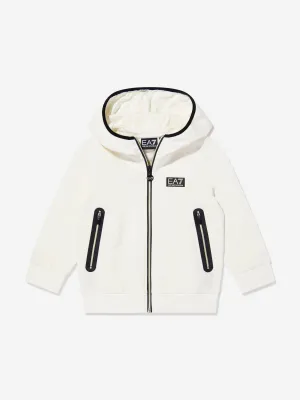 Boys Logo Zip Up Top in White