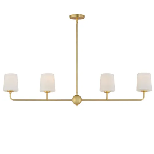 Bristol 4-Light Linear Chandelier (Available in Anthracite, Satin Brass, or Satin Nickel)