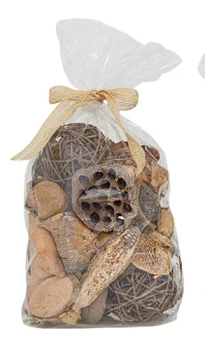BROWN WOOD HANDMADE ORBS & VASE FILLER WITH VARYING DESIGNS