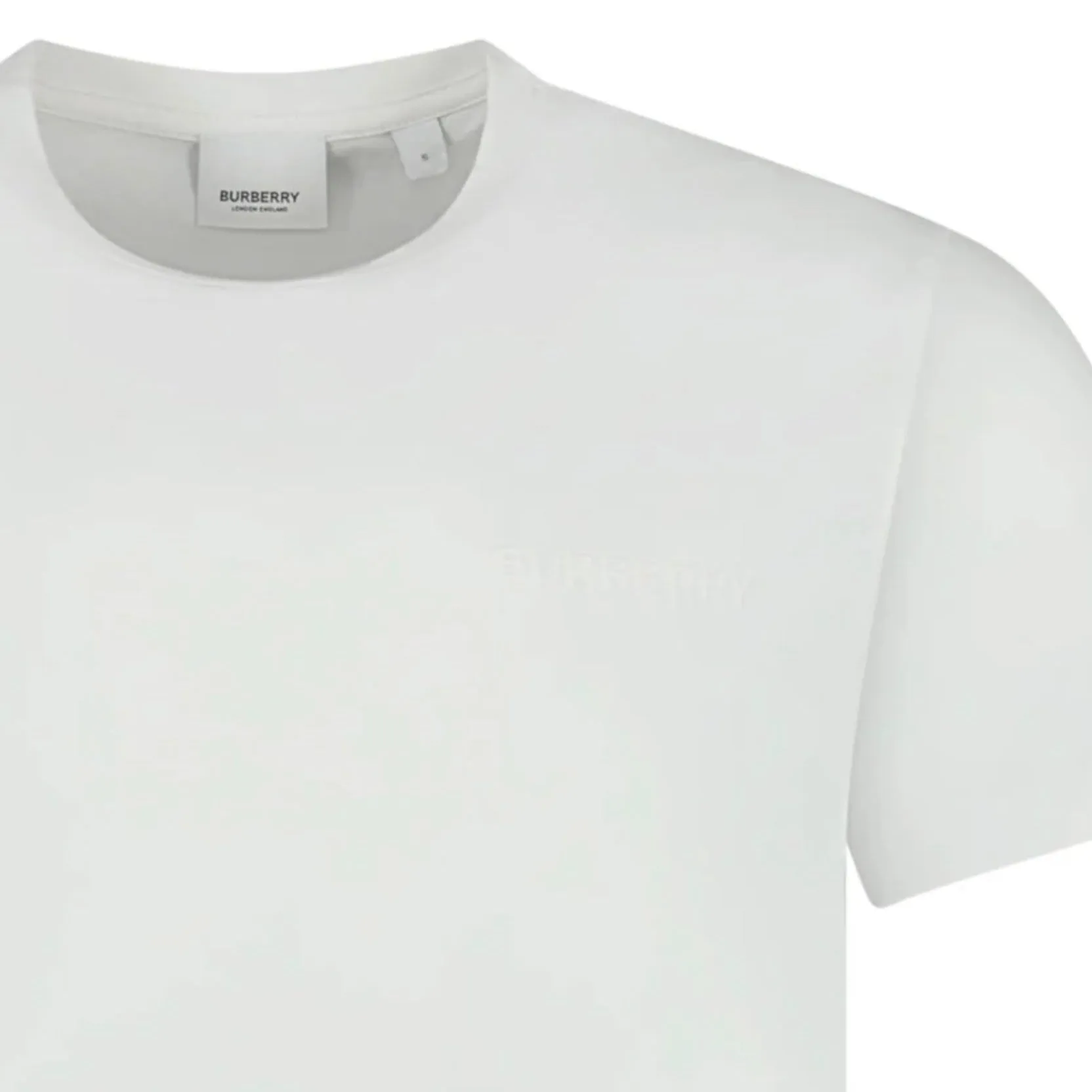 Burberry White Embroidered Logo T-Shirt