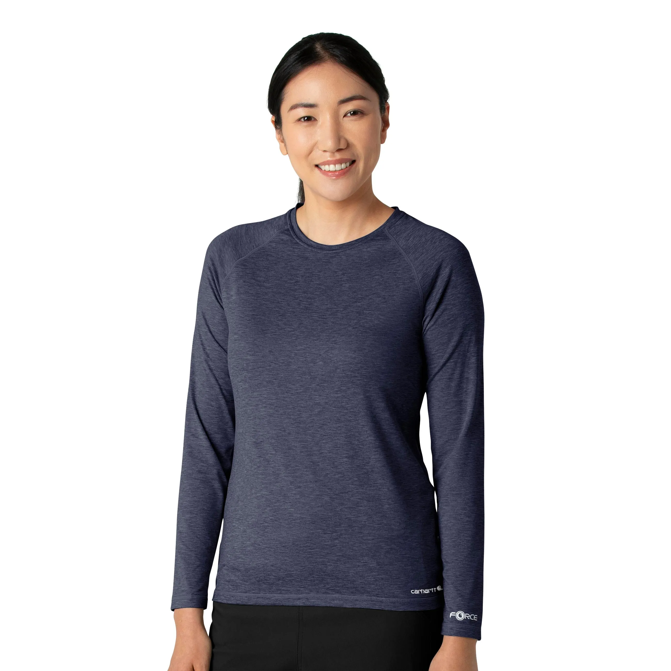 Carhartt Force Sub-Scrubs Women's Performance Long Sleeve Tee - Navy Heather