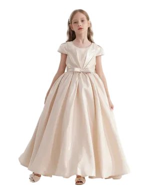 Champagne Bow Long Brea Dress