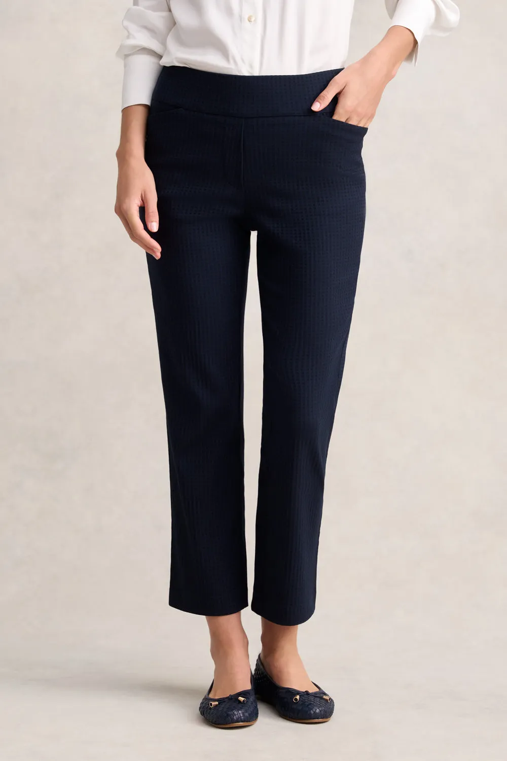 Check Textured Pant - Navy Check