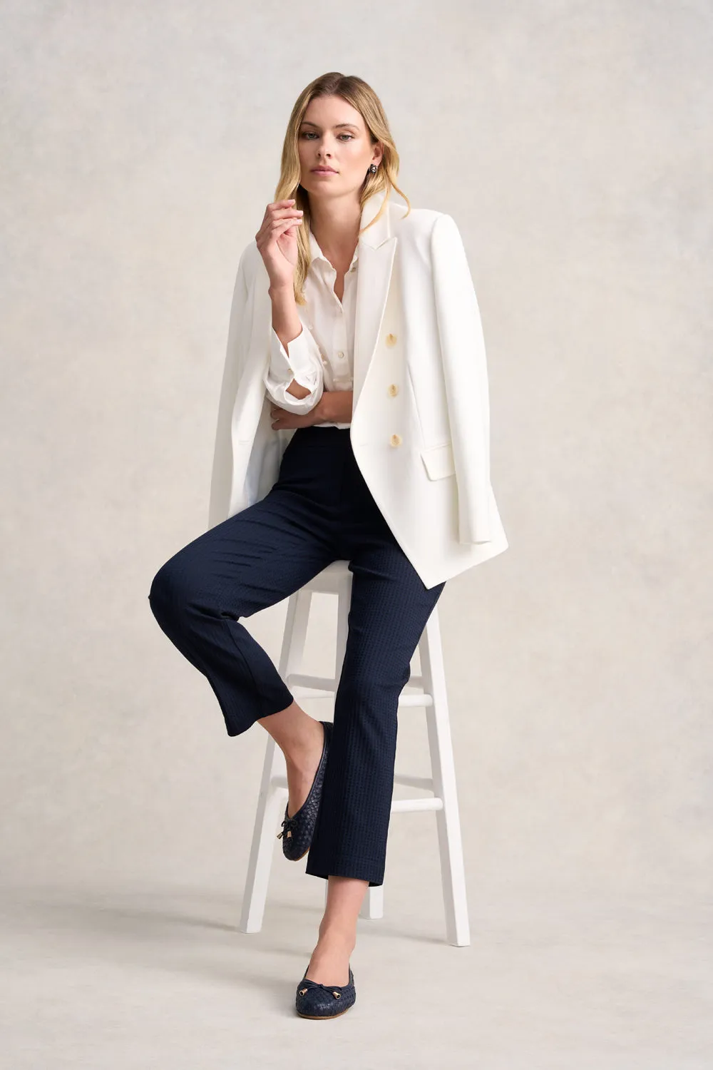 Check Textured Pant - Navy Check