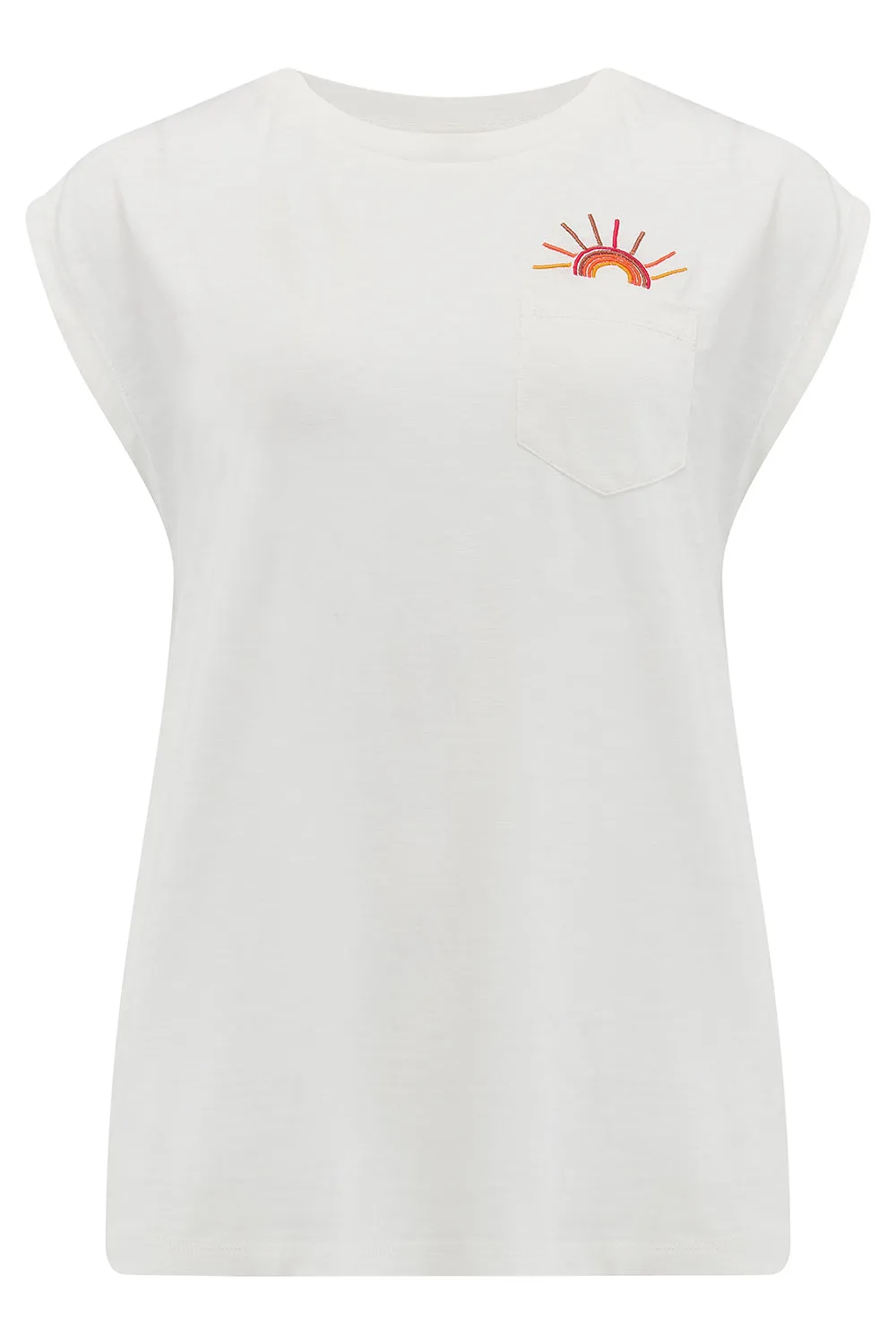 Chrissy Relaxed Tank T-Shirt - Off-White. Sunshine In My Pocket
