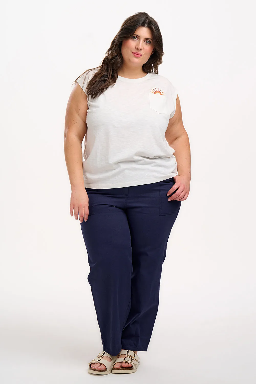 Chrissy Relaxed Tank T-Shirt - Off-White. Sunshine In My Pocket