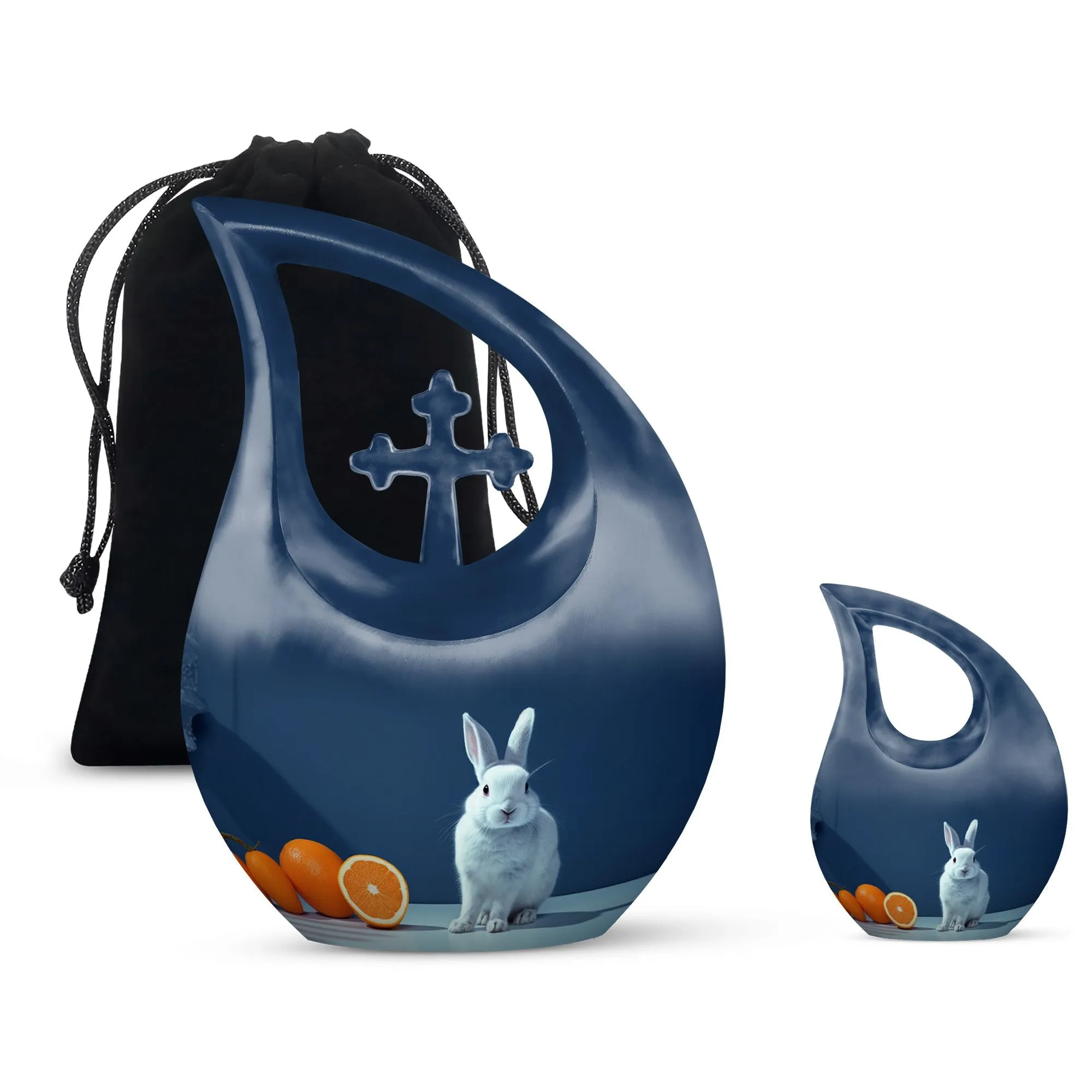 Citrus White Bunny Urn: Small Containers For Cremated Ashes