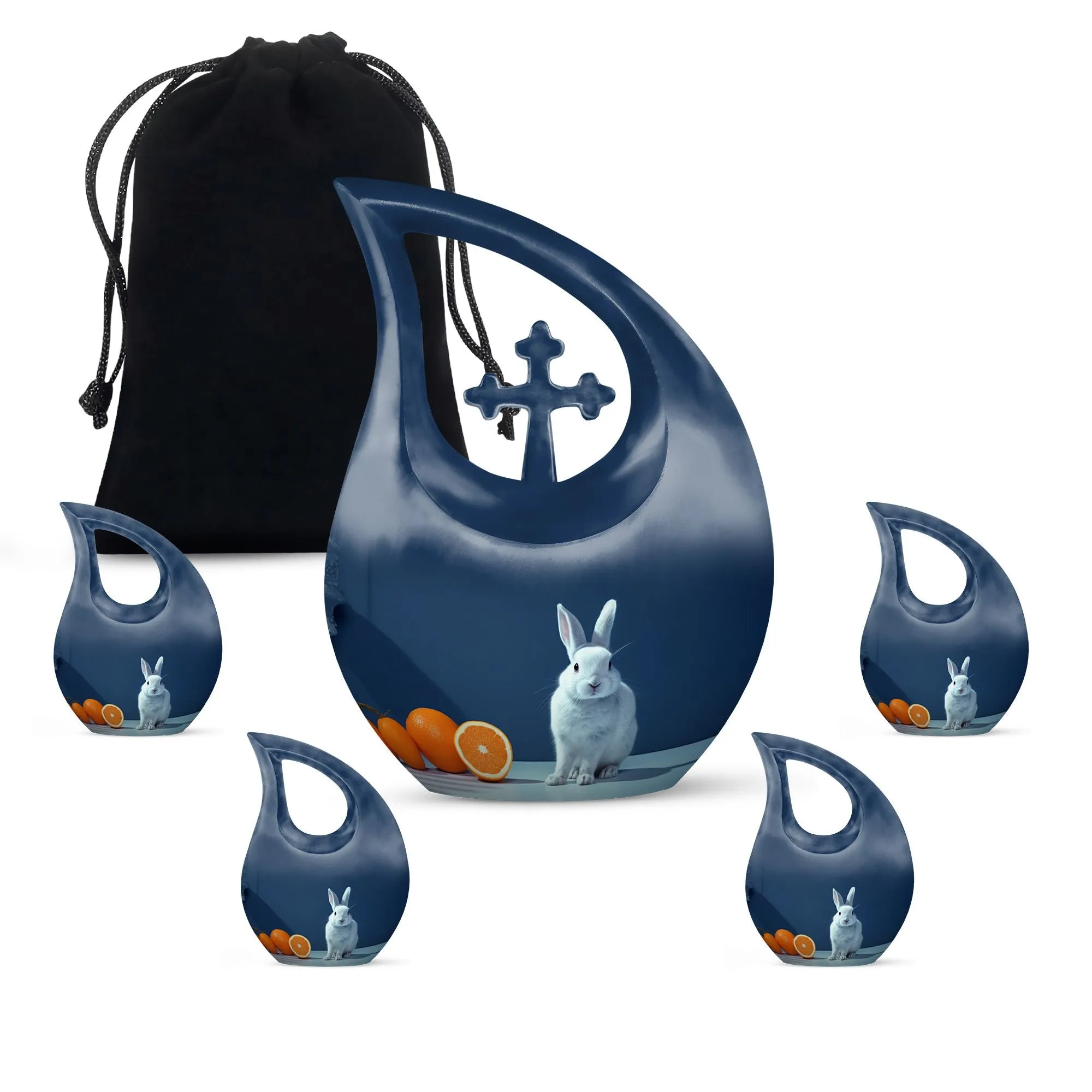 Citrus White Bunny Urn: Small Containers For Cremated Ashes