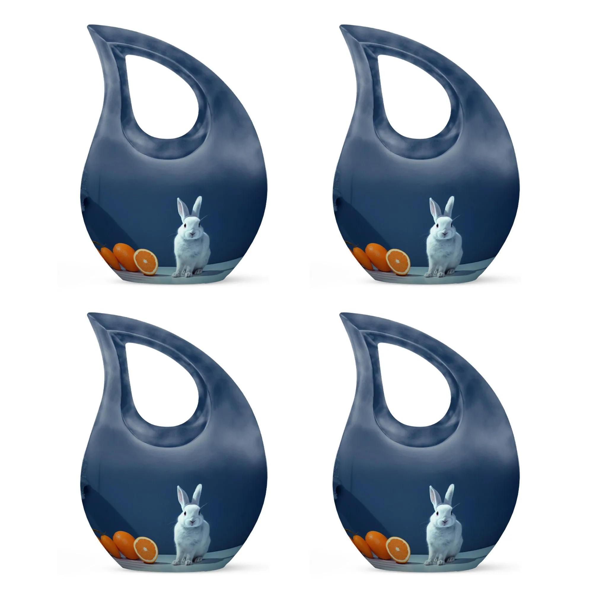 Citrus White Bunny Urn: Small Containers For Cremated Ashes