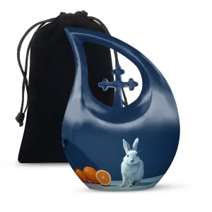 Citrus White Bunny Urn: Small Containers For Cremated Ashes