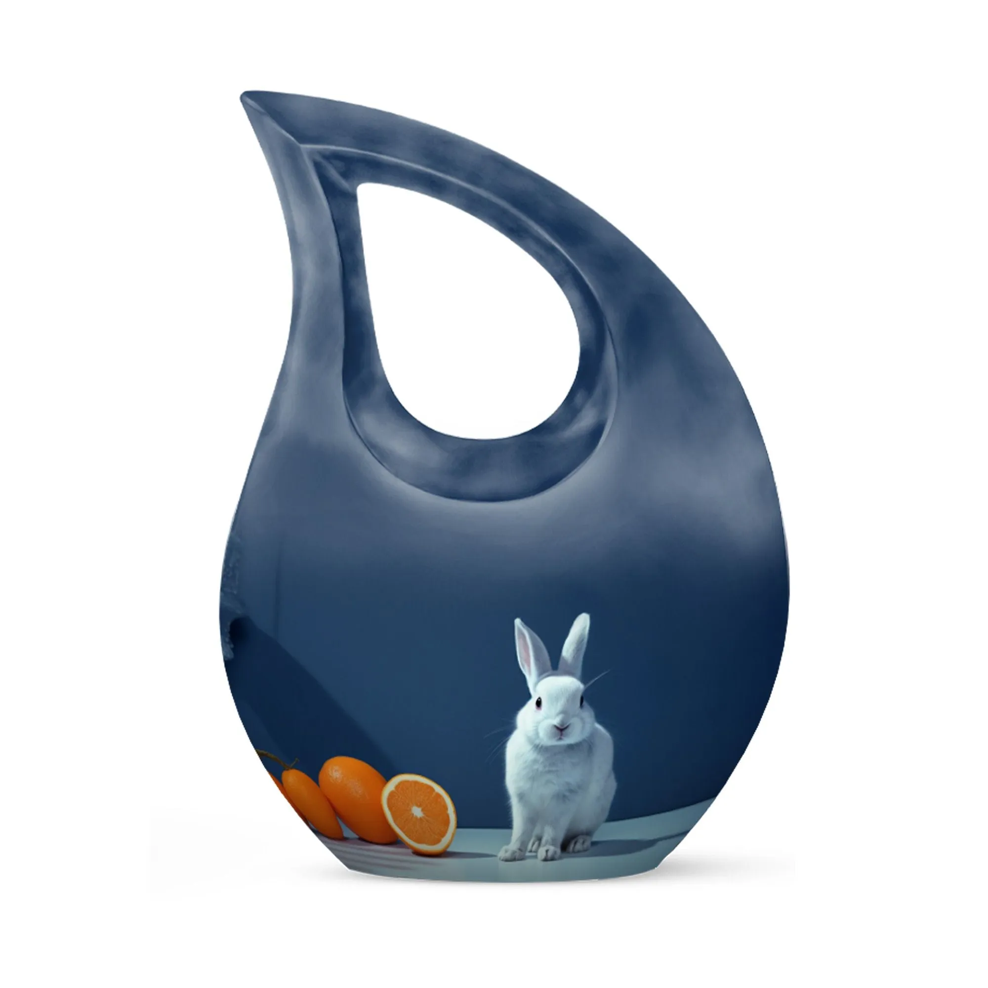 Citrus White Bunny Urn: Small Containers For Cremated Ashes