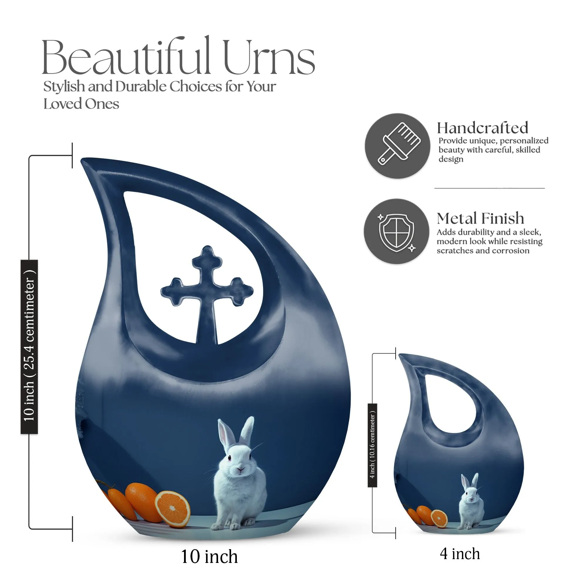 Citrus White Bunny Urn: Small Containers For Cremated Ashes