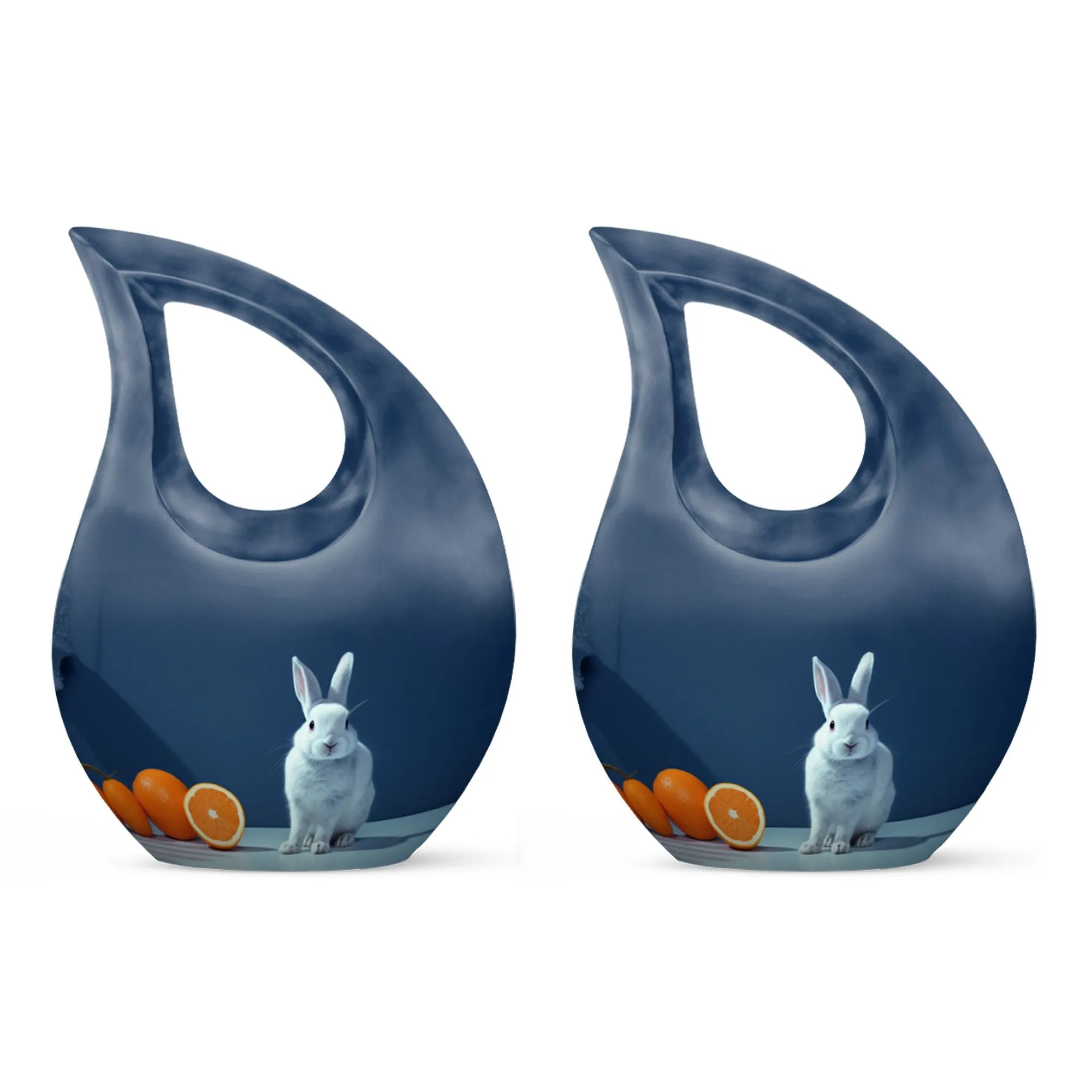 Citrus White Bunny Urn: Small Containers For Cremated Ashes