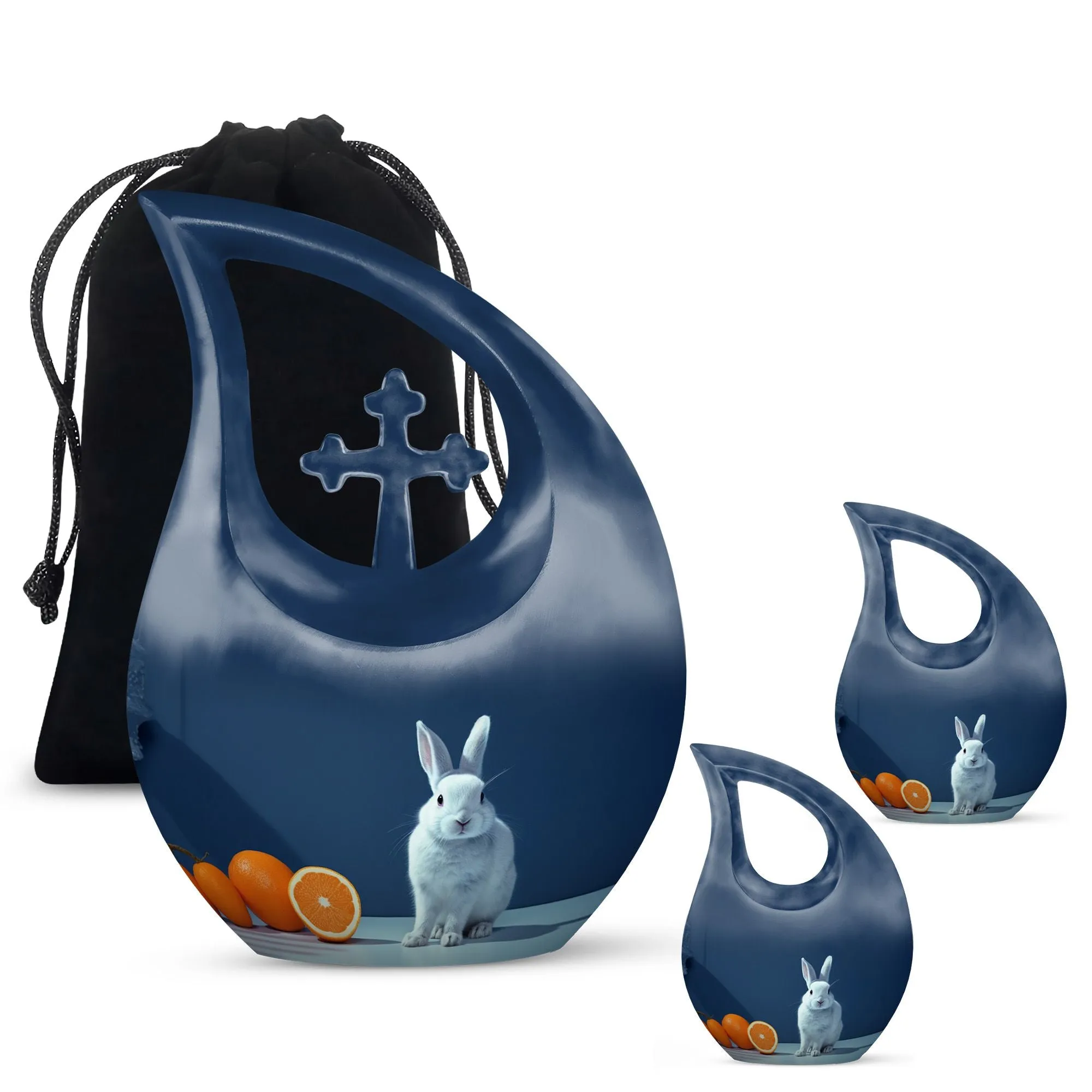 Citrus White Bunny Urn: Small Containers For Cremated Ashes