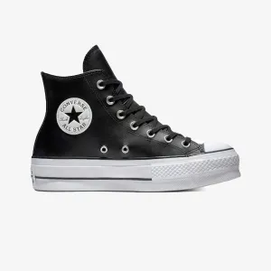 Converse | CHUCK TAYLOR ALL STAR LEATHER PLATFORM HI { BLACK/WHITE