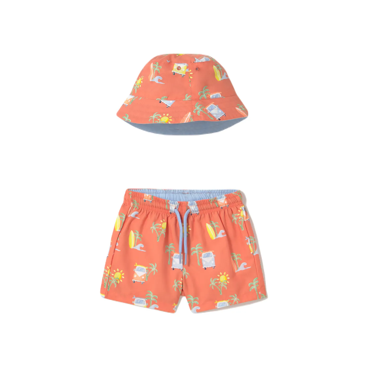Coral Summer Roadtrip Swimsuit Set