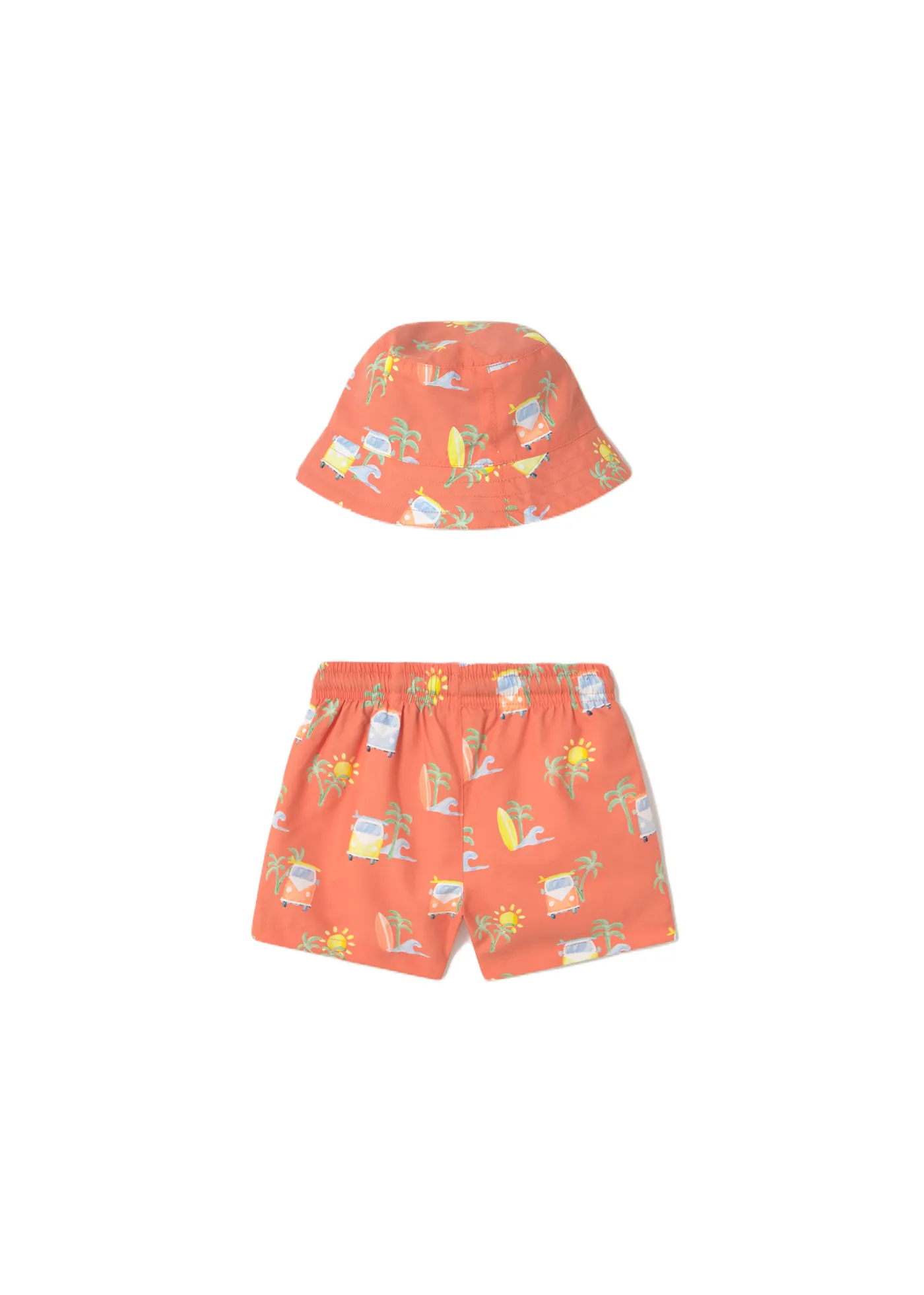 Coral Summer Roadtrip Swimsuit Set