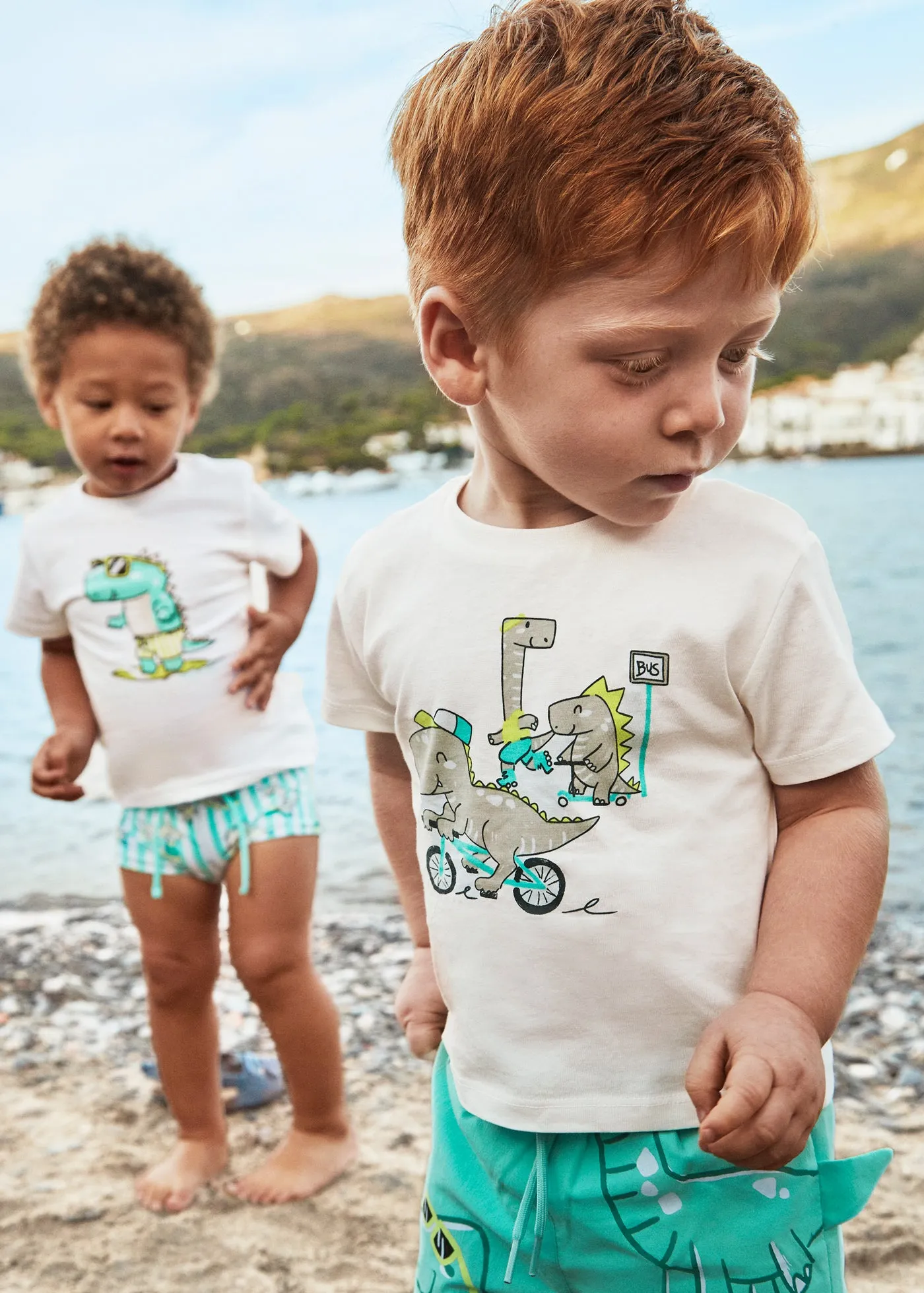 Cream Dinosaur Bike T-Shirt