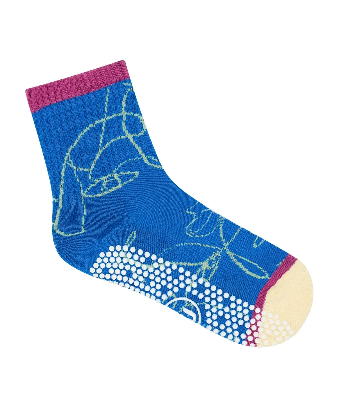 Crew Grip Socks - Azure Abstract (Barre / Pilates)