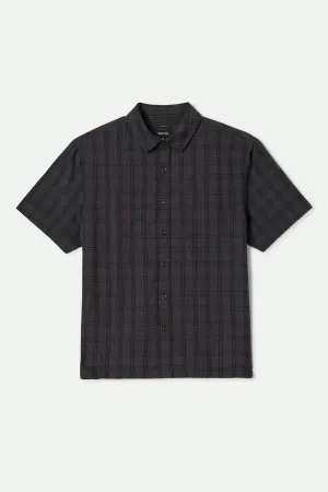 CRU Oxford Plaid Relaxed S/S Shirt - Charcoal/Black Plaid