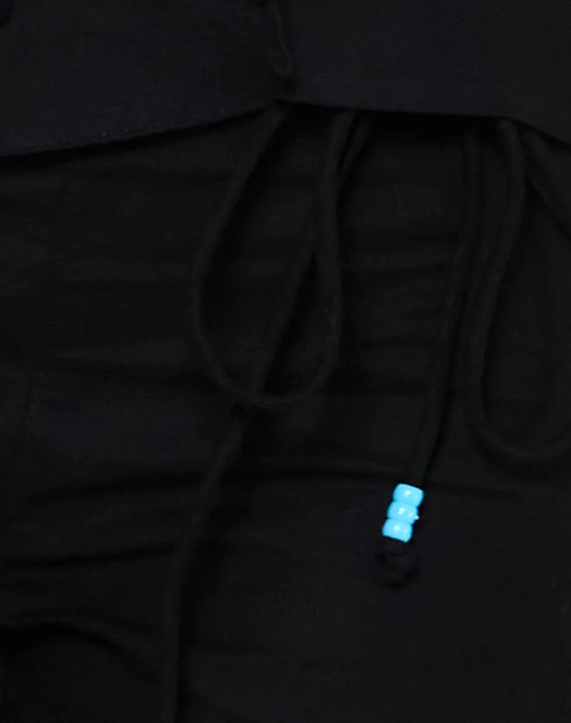 Cursa Trouser in Linen Black with Belt