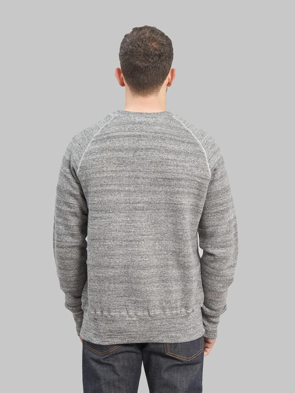 Denime By Warehouse & Co. Lot. 261 4-Needle Raglan Sweatshirt Dark Heather Grey