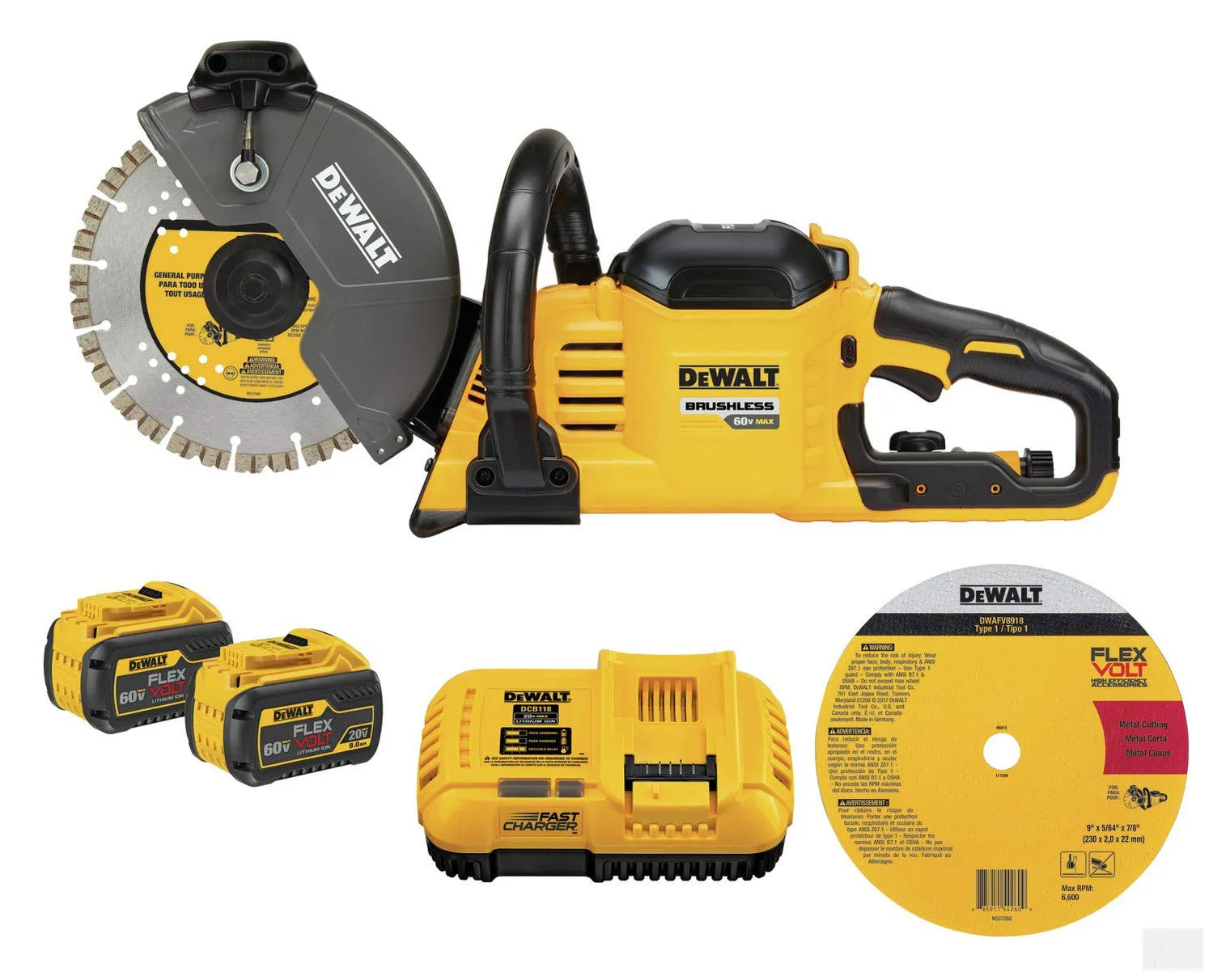 Dewalt FLEXVOLT 60V MAX* Cordless Brushless Cut-Off 9 in Saw Kit [DCS690X2]
