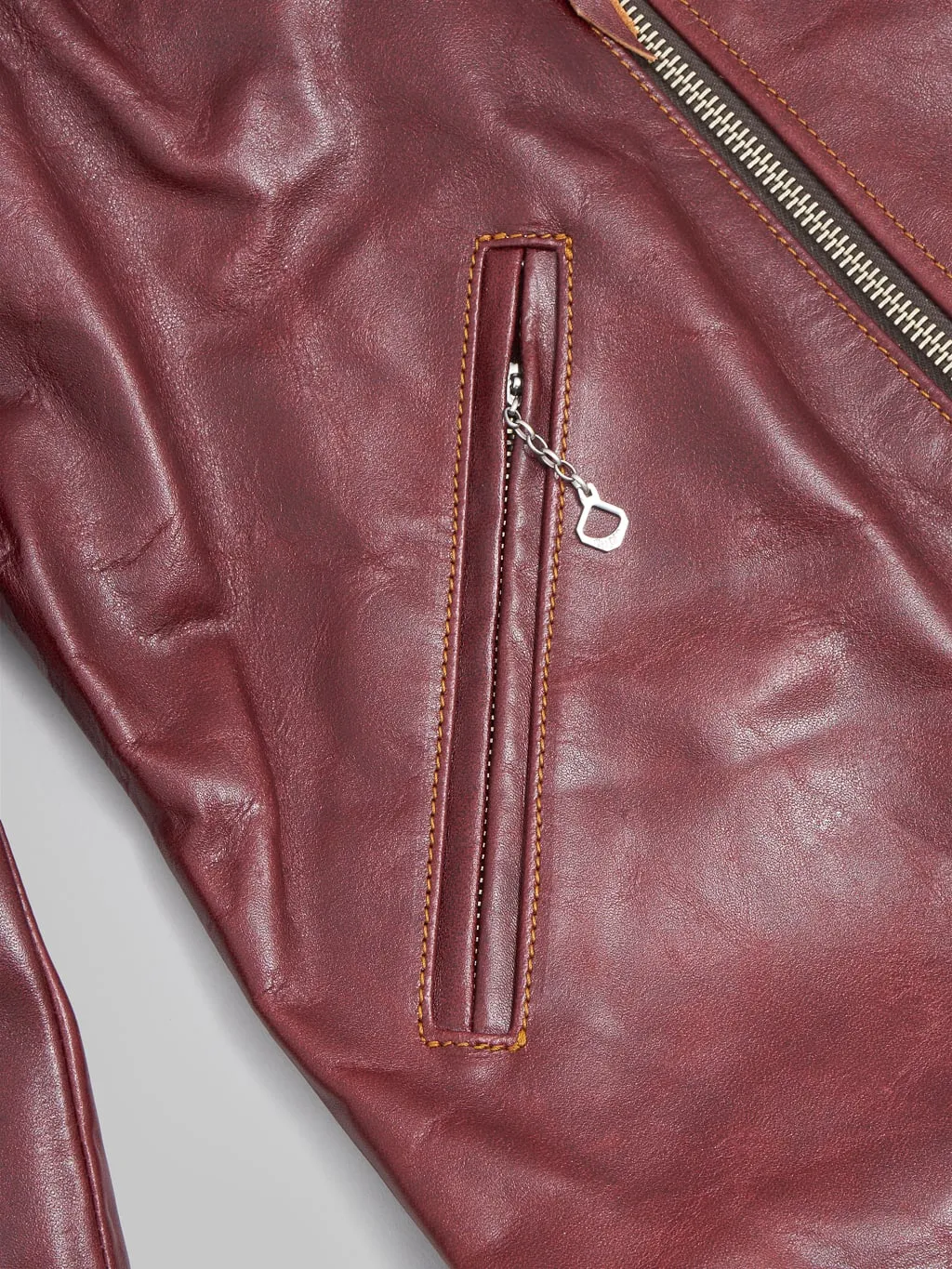 Double Helix Deviant Double Rider's Horsehide Jacket Burgundy