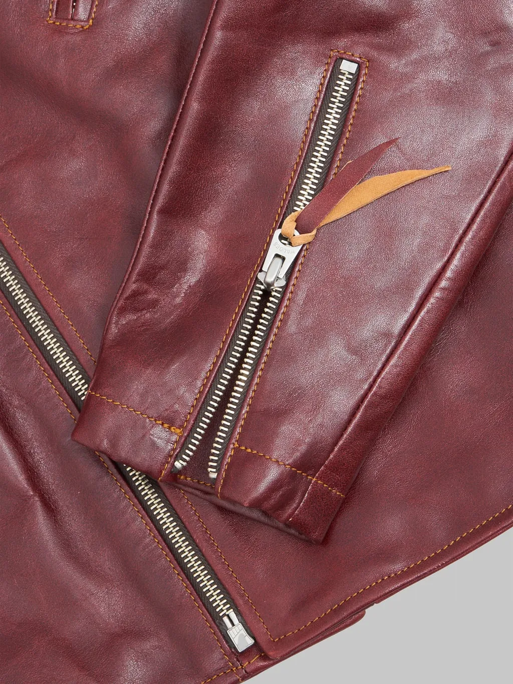 Double Helix Deviant Double Rider's Horsehide Jacket Burgundy