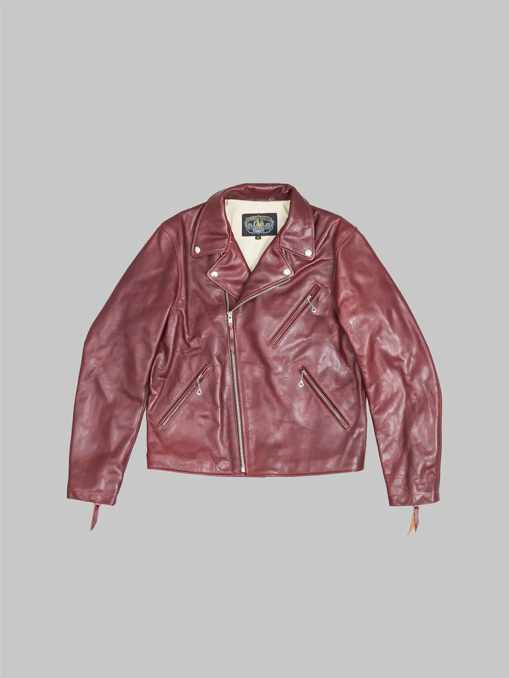 Double Helix Deviant Double Rider's Horsehide Jacket Burgundy