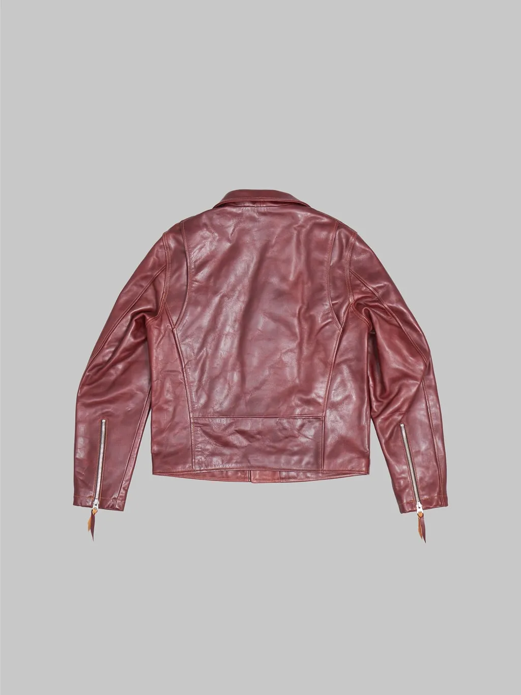 Double Helix Deviant Double Rider's Horsehide Jacket Burgundy