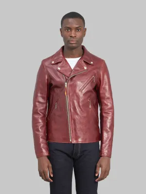 Double Helix Deviant Double Rider's Horsehide Jacket Burgundy