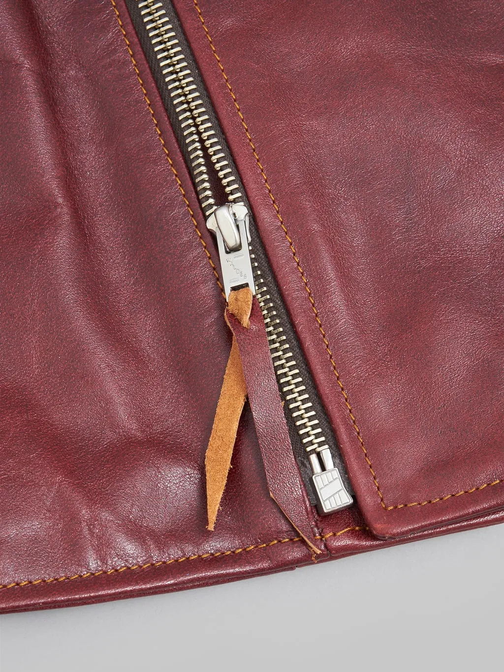 Double Helix Deviant Double Rider's Horsehide Jacket Burgundy