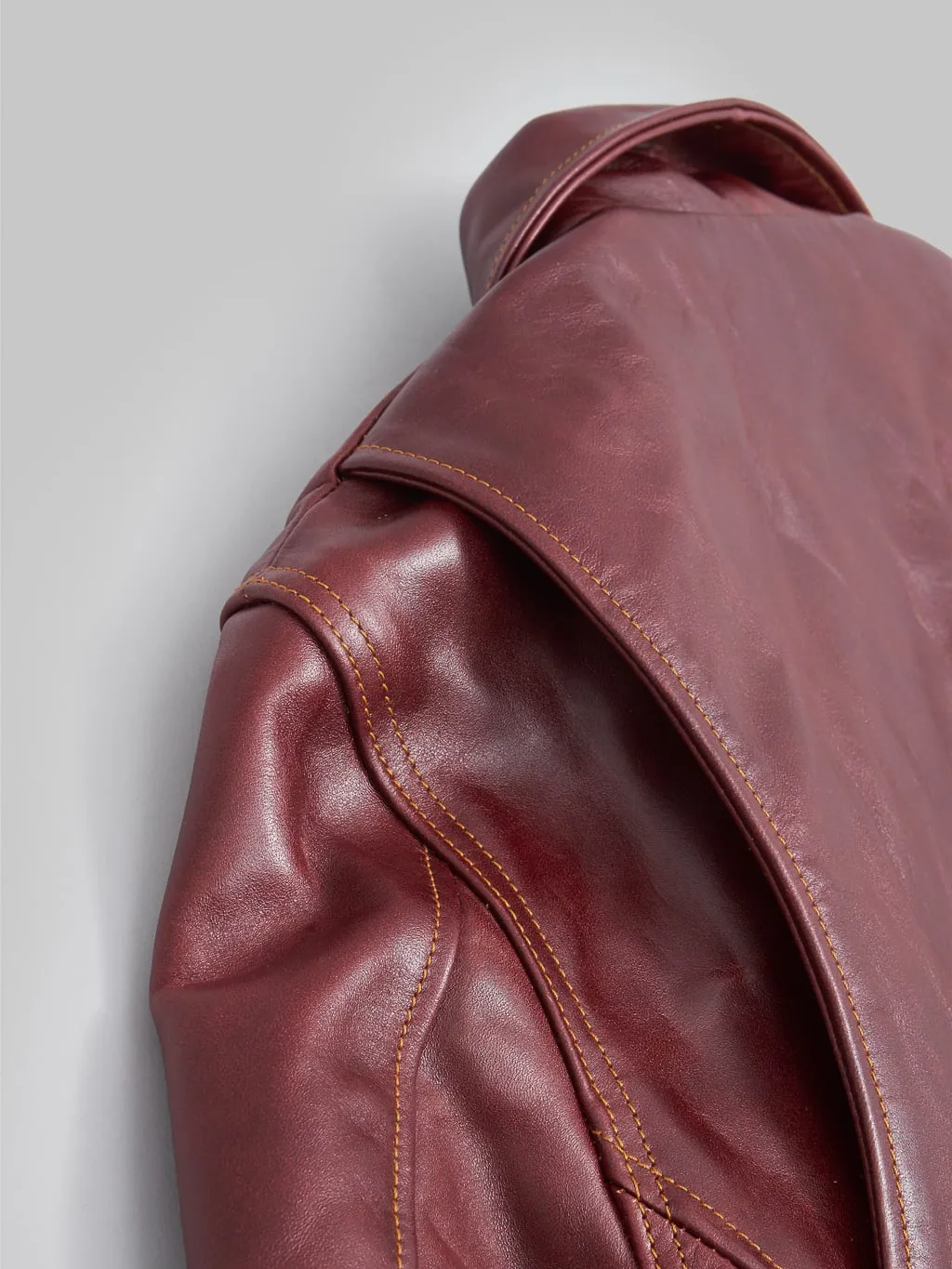 Double Helix Deviant Double Rider's Horsehide Jacket Burgundy