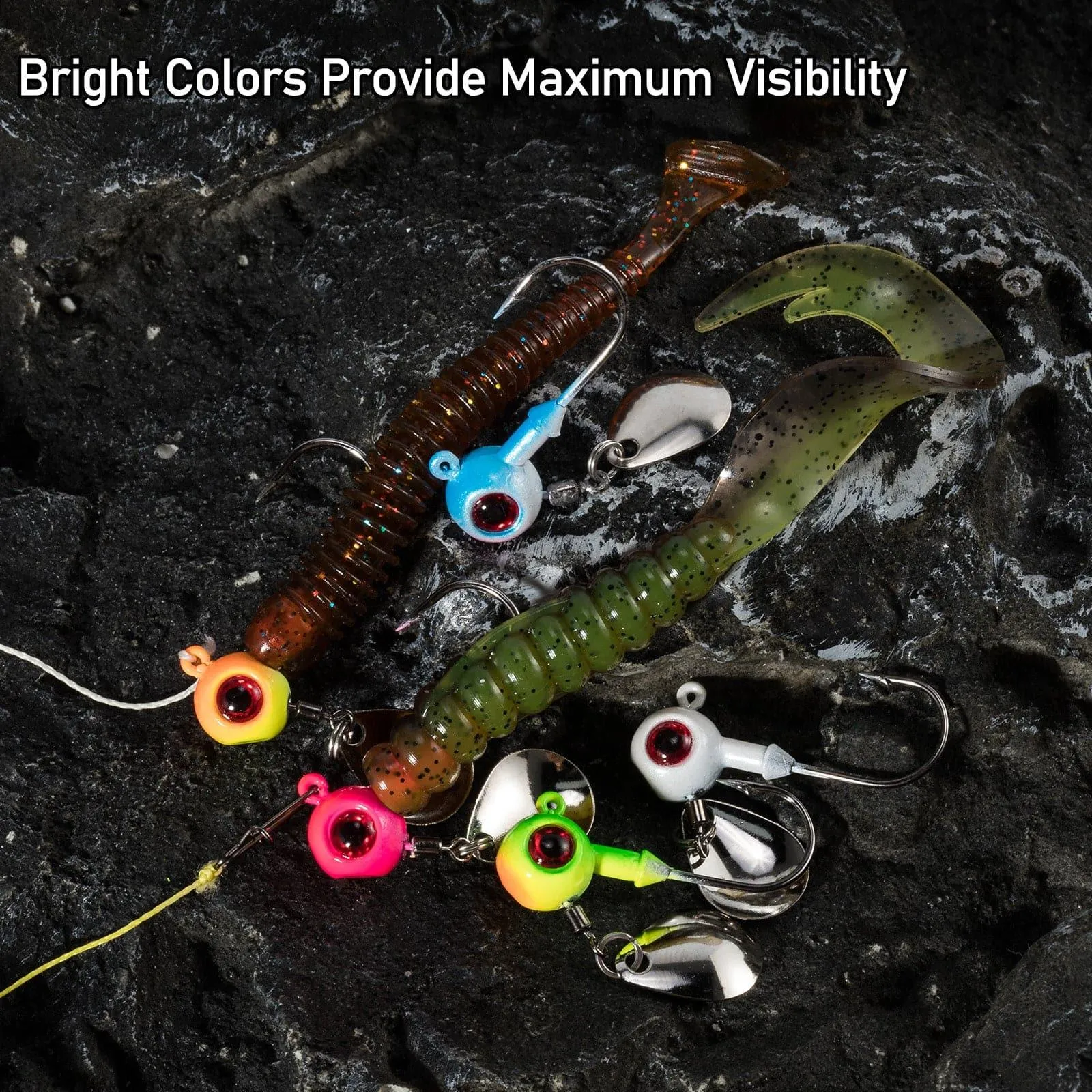 Dr.Fish 10pcs Underspin Jig Heads 1/8oz-1/4oz