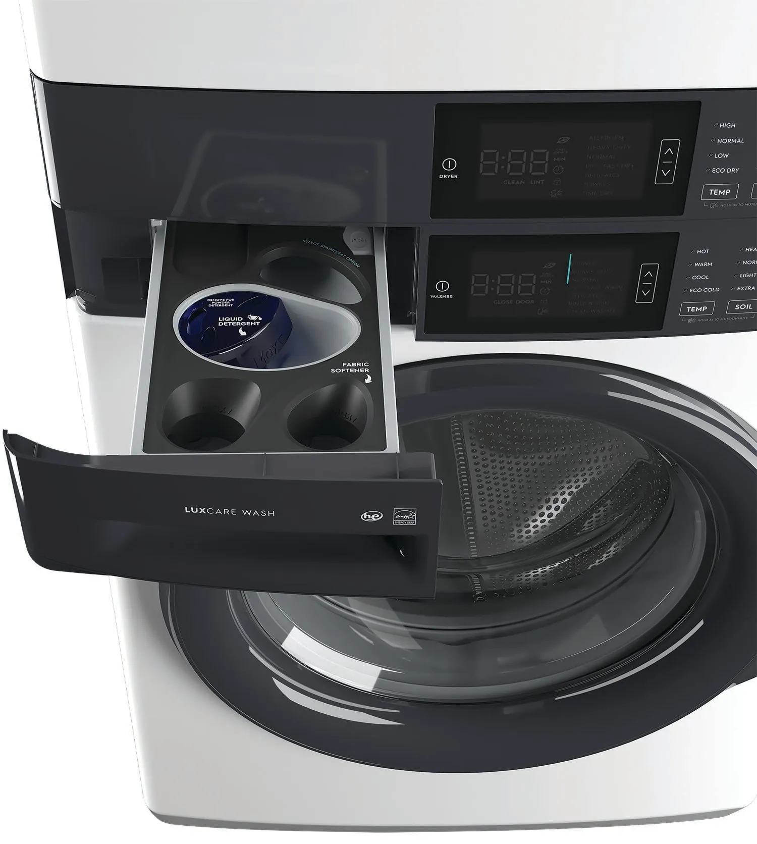 Electrolux White LuxCare Laundry Tower with Washer (5.1 cu. ft.) and Electric Dryer (8 cu. ft.) - ELTE730CAW
