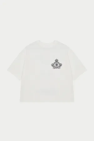 EMBROIDERED CREST T-SHIRT - OFF WHITE