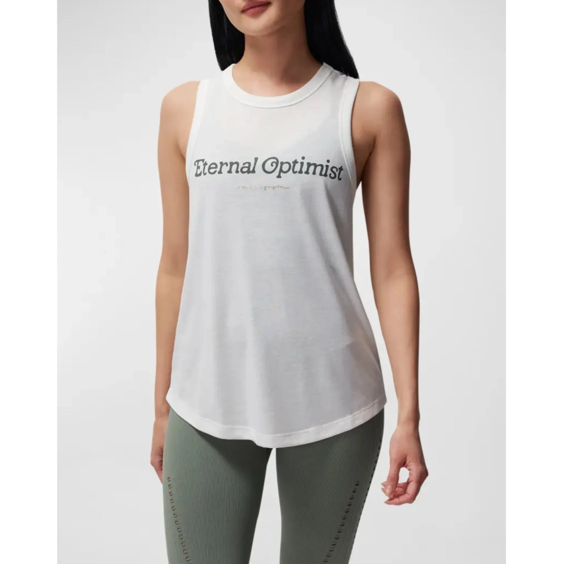 Eternal Optimist Namaste Tank - White